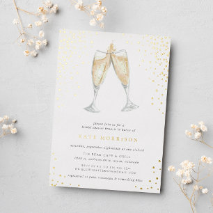 Champagner-Trinkspruch Braut-Shower-Brunchen Folieneinladung