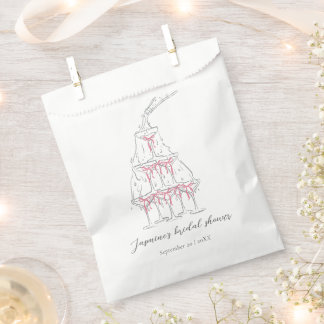 Champagner-Turm Rosa Kokette Schleife Brautparty Geschenktütchen