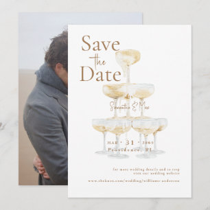 Champagner-Turm Unsere Zwei Foto Save-the-Date Save The Date