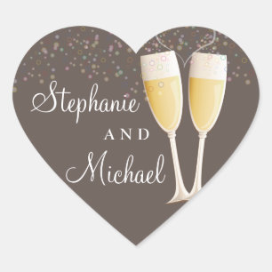 Champagner und Bubbles Celebration Couple Sticker