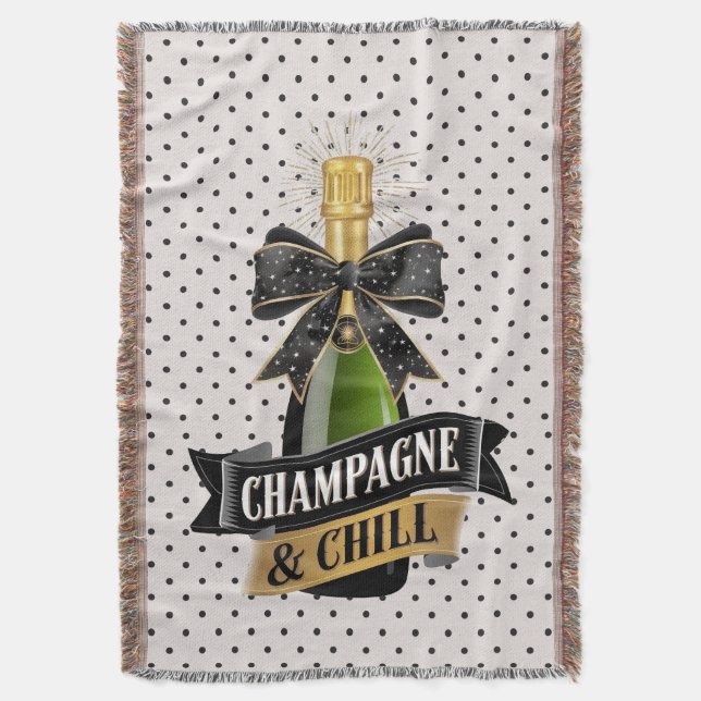 Champagner und Chill Throw Blanket Decke (Vorderseite Vertikal)