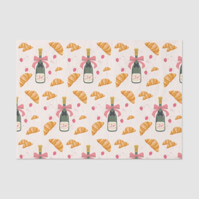 Champagner und Croissants Seidenpapier (Vorderseite)