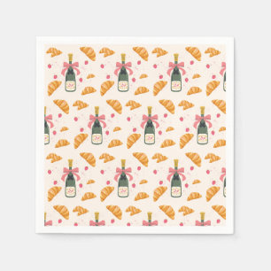 Champagner und Croissants Serviette