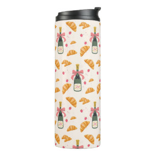 Champagner und Croissants Thermosbecher