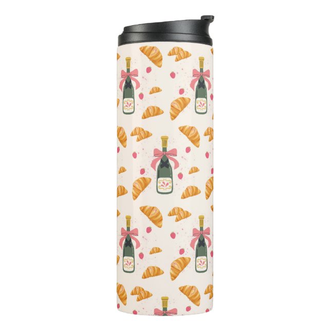 Champagner und Croissants Thermosbecher (Nach links gedreht)