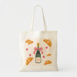 Champagner und Croissants Tragetasche