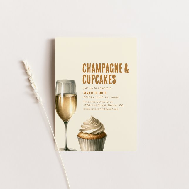 Champagner und Cupcakes Brunch Einladung (Von Creator hochgeladen)