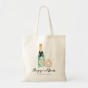 Champagner und Donuts Wasserfarbene Tasche
