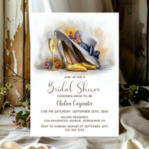 Champagner und elegante goldene High Heels