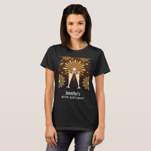 Champagner und Feuerwerke Geburtstag T-Shirt