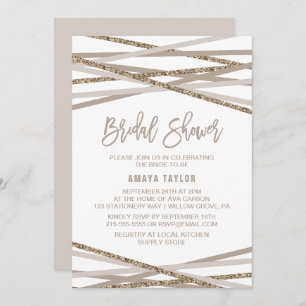 Champagner und Ivory Streamers Brautparty Einladung