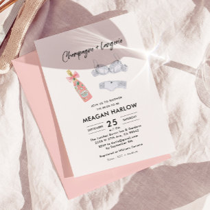 Champagner- und Lingerie-Brautparty Einladung