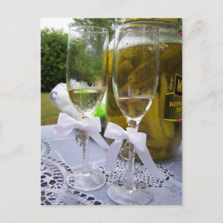 Champagner und Pickles Postkarte