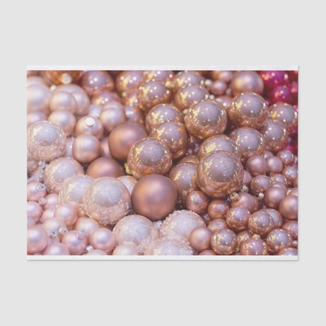 Champagner und Pink Weihnachtsblatt Seidenpapier (Vorderseite)