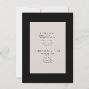Champagner und schwarze elegante Hochzeitsprobe-Ei Einladung