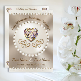 Champagner und Taupe Hochzeit, Einladungen für Hoc