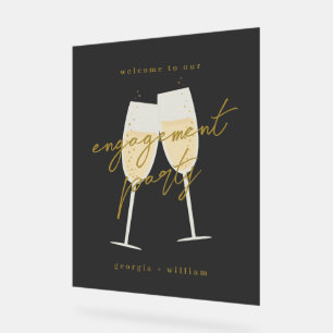 Champagner-Verlobungsparty-Willkommensschild Acrylschild