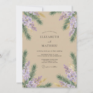 Champagner Violette Wisteria Hochzeit Einladung