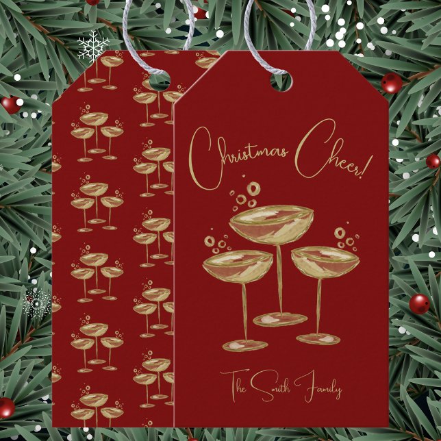 Champagner-Weihnachtskarte Geschenkanhänger (Von Creator hochgeladen)
