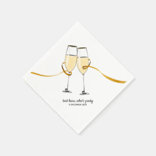 Champagner, Wein, whimsisch, Cocktail Papier Napki Serviette