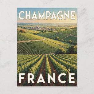 Champagner-Weinregion Frankreich Rollende Weinberg Postkarte