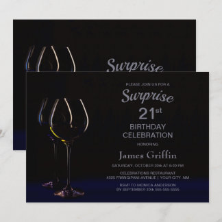 Champagner Weinüberraschung 21. Geburtstag Party Einladung