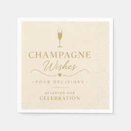 Champagner-Wünsche Cocktailservietten Serviette