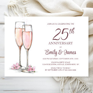 Champagner zum 25. Hochzeitstag Einladung