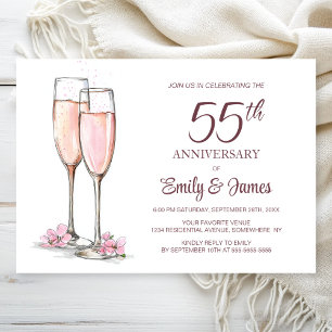 Champagner zum 55. Hochzeitstag Einladung