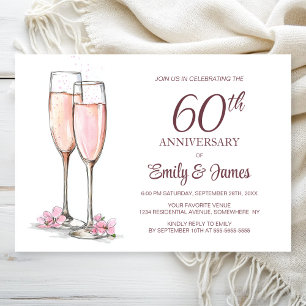 Champagner zum 60. Hochzeitstag Einladung
