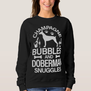 Champagnerbläschen und Doberman-Schnürsenkel Sweatshirt
