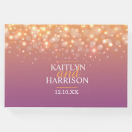 Champagnerblase Hochzeit danke Orange lila Gästebuch