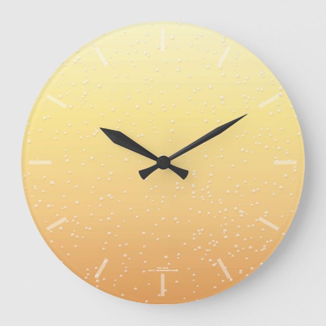 Champagnerblasen-Uhr Große Wanduhr (Vorderseite)