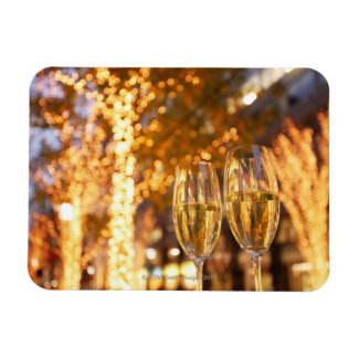 Champagnerbrille auf Weihnachten in der Stadt Magnet