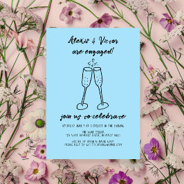 Champagnerbrille regt Custom Engagement Party an Einladung