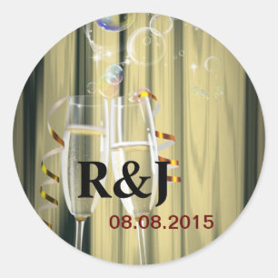 Champagnerbrille Runder Aufkleber