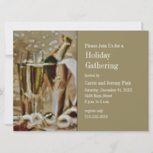 Champagnerbrille und Eimer Holiday Party Einladung