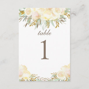 Champagnercreme Hochzeitstich Floral Einladung
