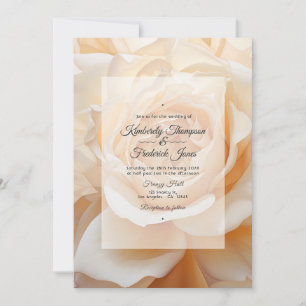 Champagnerfarbene Rosenhochzeit Einladung