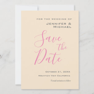 Champagnerfarbenhochzeit Beruflich Minimalistisch Save The Date