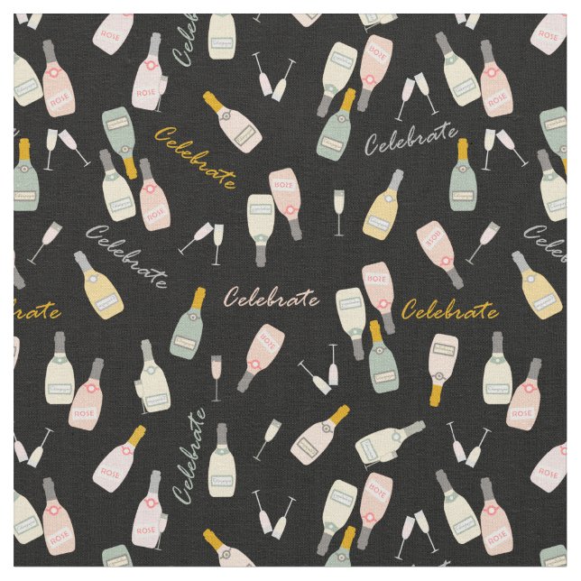 Champagnerfeiern auf schwarz stoff (Nahaufnahme)