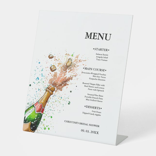 Champagnerflasche Brautparty Party Sockelschild (Vorderseite)