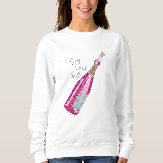 Champagnerflasche Holiday Spirit Sweatshirt Design (Vorderseite)