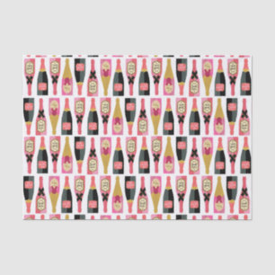 Champagnerflasche Illustration Pinselstriche Seidenpapier