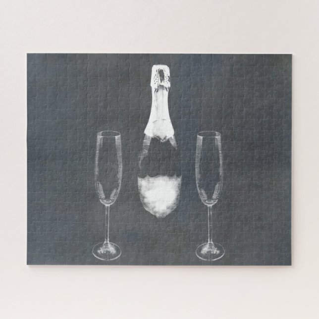 Champagnerflasche Puzzle (Horizontal)