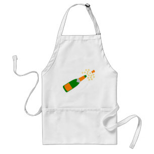 Champagnerflasche und knallender Korken Schürze
