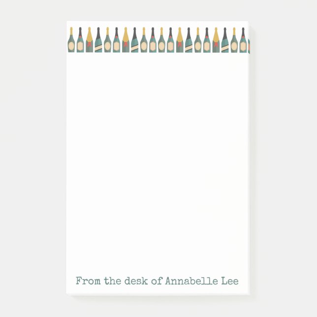 Champagnerflaschen Post-it Klebezettel (Vorderseite)