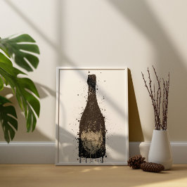 Champagnerflaschen-Wandkunst-Druck 'Vanta' Poster