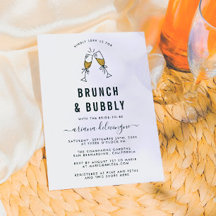 Champagnerflöten Brunch und Bubbly Brautparty Einladung