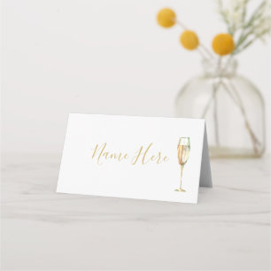 Champagnerglas gefaltete Platzkarte